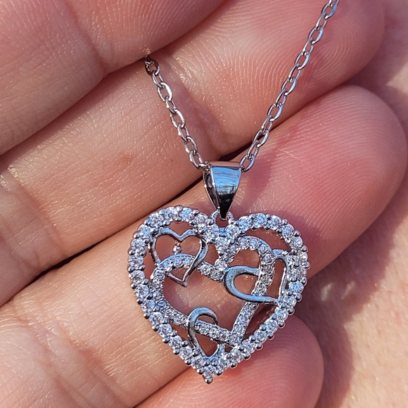 3 for $15 💝 Multi Heart Lab Created Fashion Necklace - Picture 3 of 5